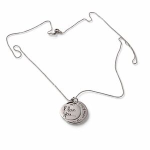 LA Rocks Sterling Silver 925 “I Love You to the Moon and Back” Necklace